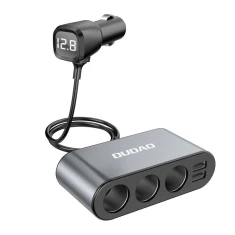 Автозарядное устройство Dudao R1Pro 2x USB / 3x сплиттер прикуривателя Black (R1Pro black)