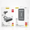 Автозарядний пристрій Dudao R1Pro 2x USB / 3x спліттер прикурювача Black (R1Pro black)
