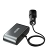 Автозарядний пристрій Dudao R1Pro 2x USB / 3x спліттер прикурювача Black (R1Pro black)