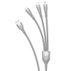USB-кабель Dudao 3in1 - Lightning / microUSB / USB Type C 65 Вт 1,2 м Grey (L20X-Grey)