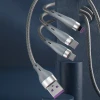 USB-кабель Dudao 3in1 - Lightning / microUSB / USB Type C 65 Вт 1,2 м Grey (L20X-Grey)