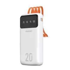 Павербанк Dudao K6Pro+ 20000 mAh з 3 вбудованими кабелями White (K6Pro+-white)