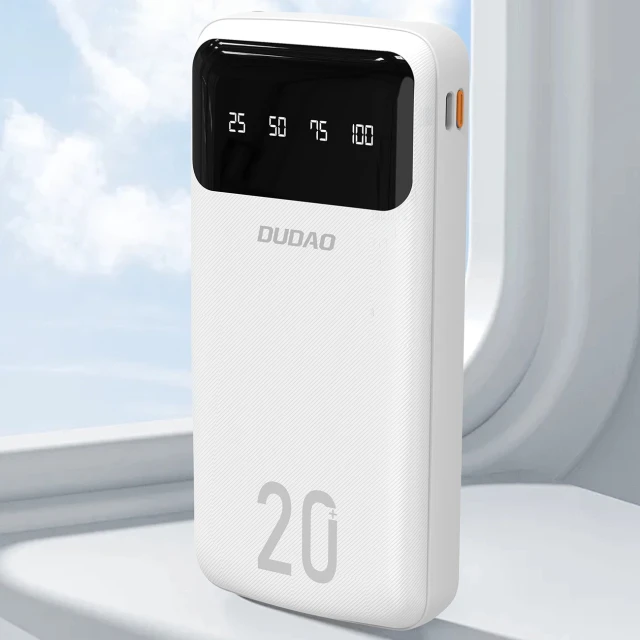 Павербанк Dudao K6Pro+ 20000 mAh з 3 вбудованими кабелями White (K6Pro+-white)