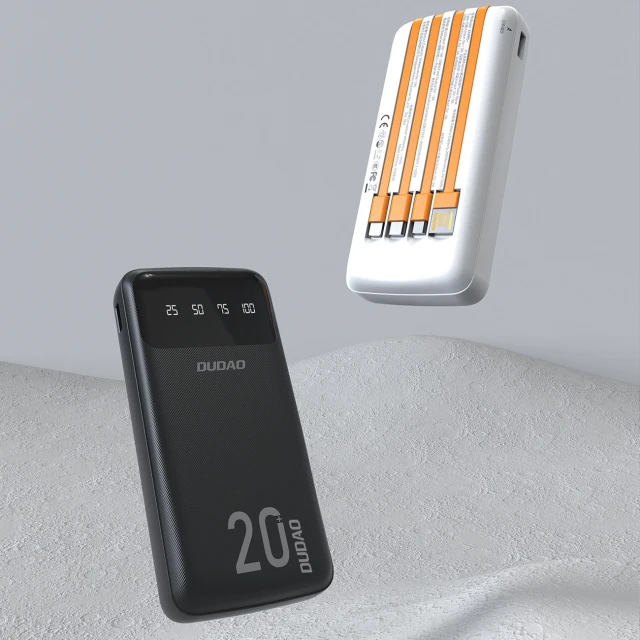 Павербанк Dudao K6Pro+ 20000 mAh з 3 вбудованими кабелями White (K6Pro+-white)