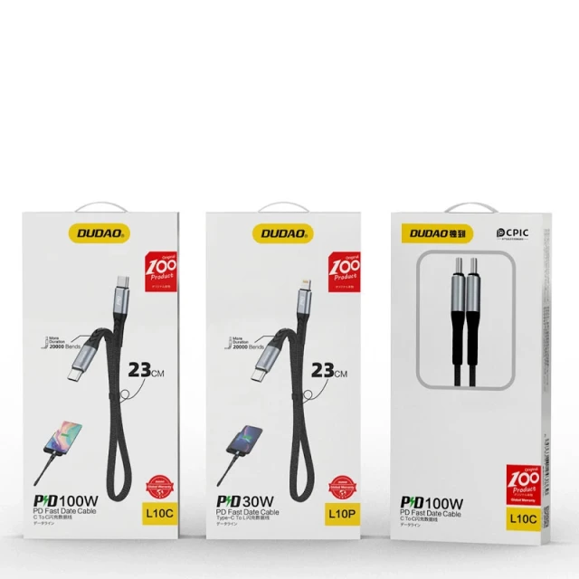 Кабель Dudao USB Type C - Lightning PD20W Black (L10P)