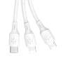 Кабель Dudao USB - USB-C/Micro USB/Lightning 6A 1.2m White (L8AW)