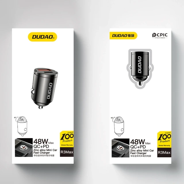 Автомобільна зарядка Dudao R3MAX 48W QC PD Black (6973687248710)
