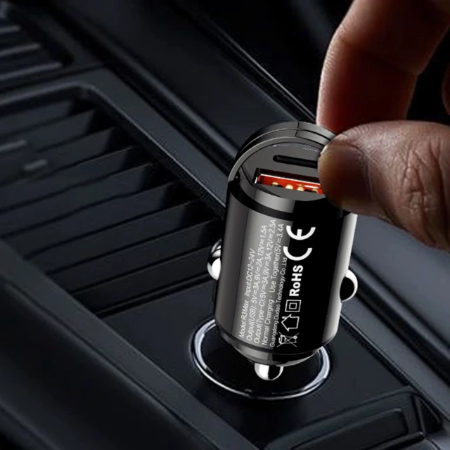 Автомобільна зарядка Dudao R3MAX 48W QC PD Black (6973687248710)
