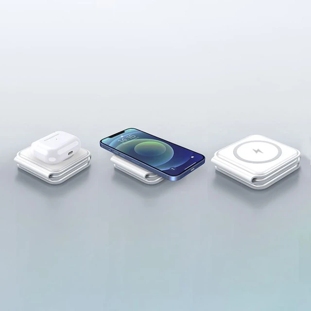 Индуктивное зарядное устройство Dudao A11N 15W 3в1 White (6973687249489)