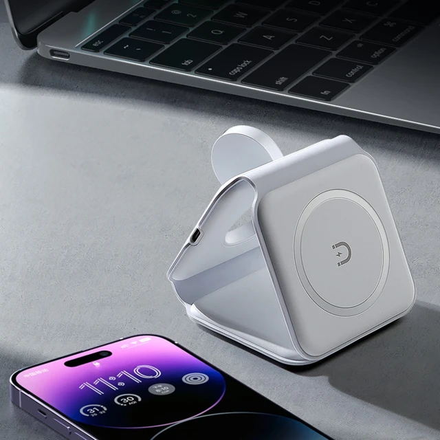Индуктивное зарядное устройство Dudao A11N 15W 3в1 White (6973687249489)
