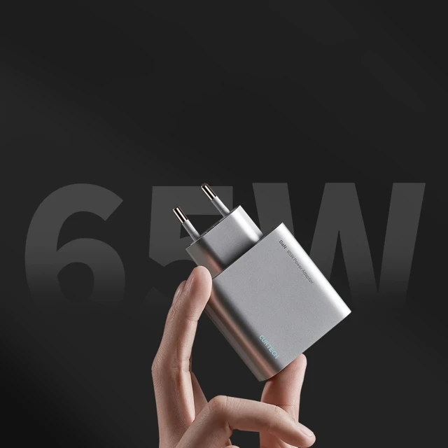 Мережевий зарядний пристрій Cuktech 65W GaN 2xUSB-C 1xUSB-A Grey (6973886190278)