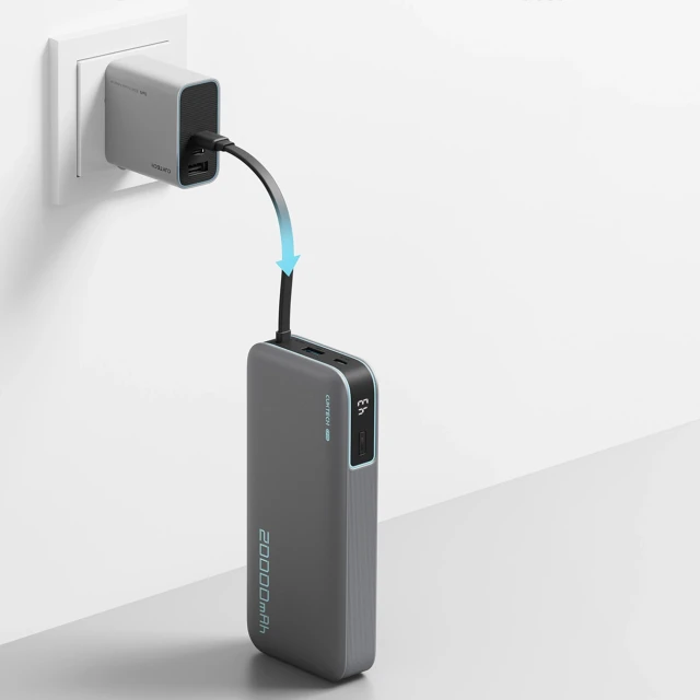 Портативний зарядний пристрій Cuktech CUKP200NGLDG 45 Вт 20000 mAh з вбудованим кабелем USB-C White (6973886190964)