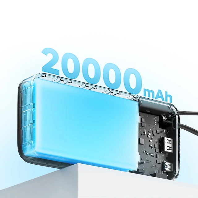 Портативний зарядний пристрій Cuktech CUKP200NGLDG 45 Вт 20000 mAh з вбудованим кабелем USB-C White (6973886190964)