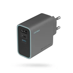 Мережевий зарядний пристрій Cuktech 65W GaN 2x USB-C 1x USB-A Grey (CUKAD653EUGR)