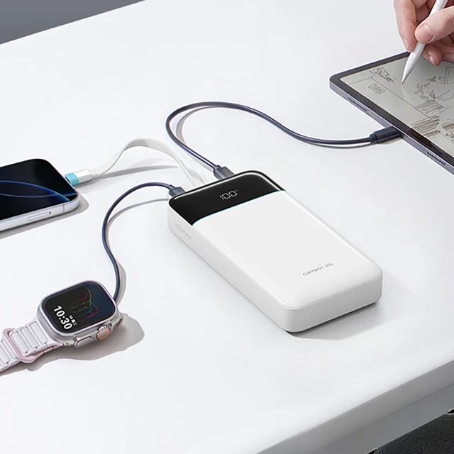 Powerbank Cuktech LPB252N 120 W 25000 mAh з вбудованим кабелем USB-C White (6973886191510)