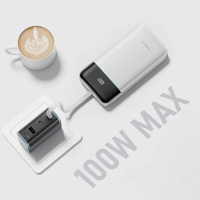 Powerbank Cuktech LPB252N 120 W 25000 mAh з вбудованим кабелем USB-C White (6973886191510)