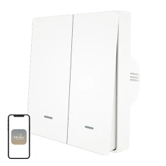 Вимикач світла Moes ZS-B-EU2 ZigBee 2-канальний White (ZS-B-EU2-WH-MS)