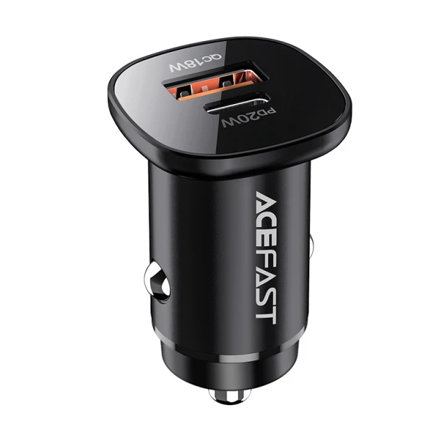 Автомобільний зарядний пристрій Acefast B1 Quick Charge USB-C/USB-A 38W Black (B1 Black)