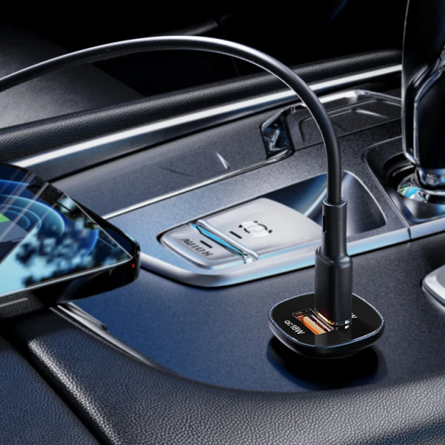 Автомобільний зарядний пристрій Acefast B1 Quick Charge USB-C/USB-A 38W Black (B1 Black)