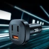 Автомобільний зарядний пристрій Acefast B3 Quick Charge 2xUSB-С/USB-А 66W Black (B3 Black)