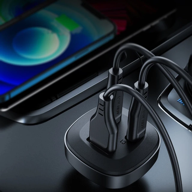 Автомобільний зарядний пристрій Acefast B3 Quick Charge 2xUSB-С/USB-А 66W Black (B3 Black)