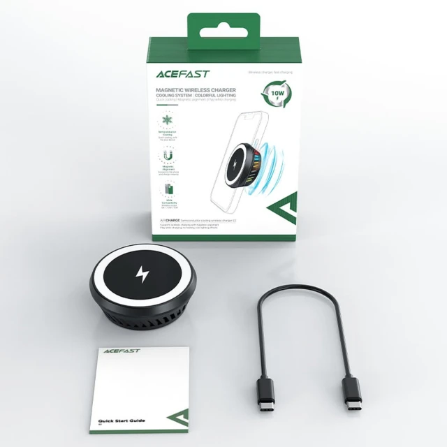 Бездротовий зарядний пристрій Acefast Cooling System 10W Dark Grey with MagSafe (E2)
