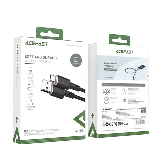 Кабель Acefast USB-A to USB-C 1.2m Black (C2-04-A-C Black)