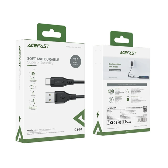 Кабель Acefast USB-A to USB-C 1.2m Black (C3-04-A-C Black)
