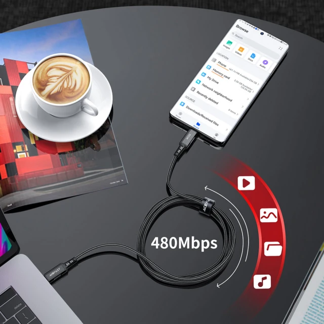 Кабель Acefast USB-C to USB-C 2m 100W Black (C4-03 Black)
