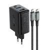 Мережевий зарядний пристрій Acefast A17 65W USB-C | USB-A | HDMI with USB-C to USB-C Cable Black (A17 black)