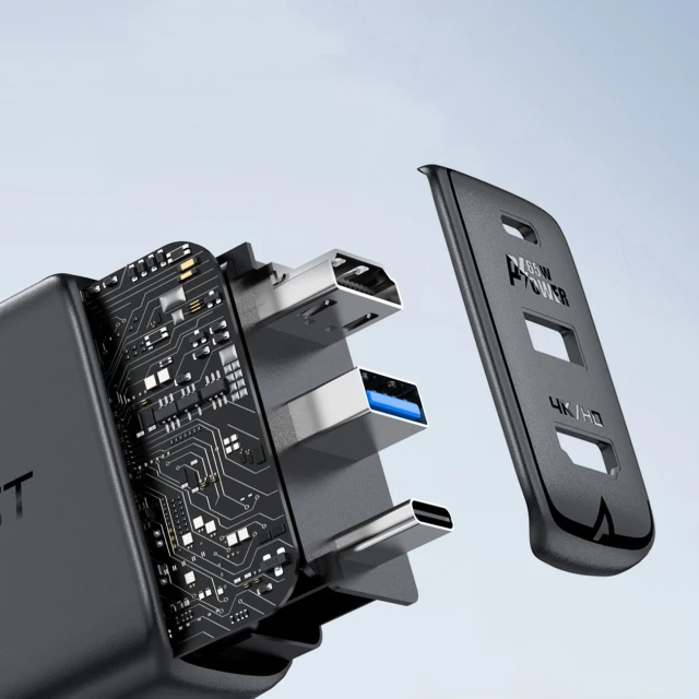 Мережевий зарядний пристрій Acefast A17 65W USB-C | USB-A | HDMI with USB-C to USB-C Cable Black (A17 black)