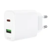 Мережевий зарядний пристрій Acefast A25 QC 20W USB-C | USB-A White (A25 white)