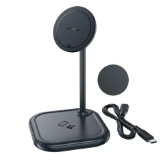 Бездротовий зарядний пристрій Acefast E6 2-in-1 15W Grey with MagSafe (E6 Grey)