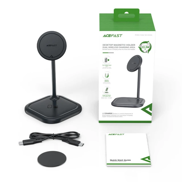 Беспроводное зарядное устройство Acefast E6 2-in-1 15W Grey with MagSafe (E6 Grey)