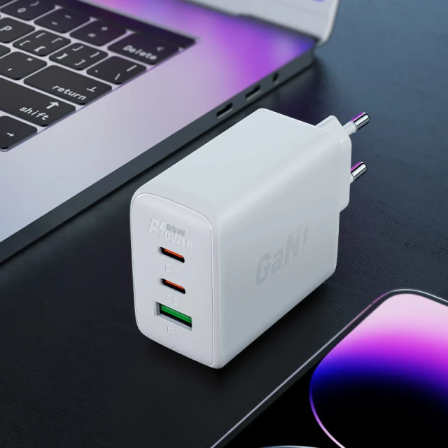Мережевий зарядний пристрій Acefast A41 QC 65W 2xUSB-C | USB-A White (A41-white)