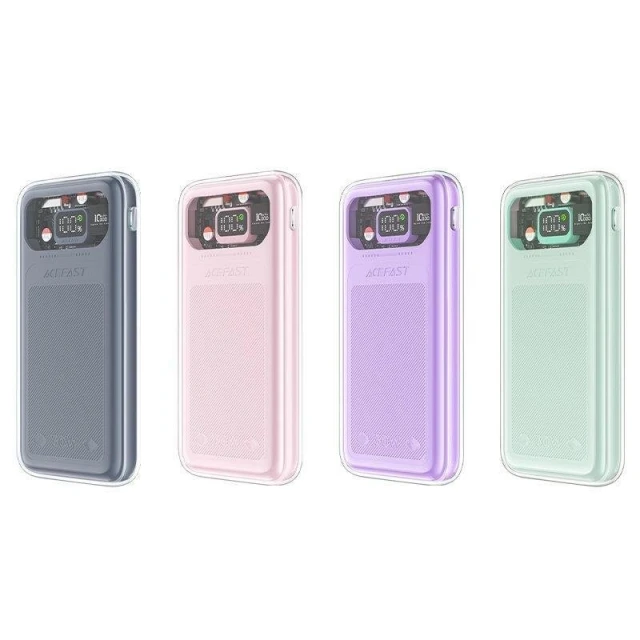 Портативний зарядний пристрій Acefast Sparkling Series (М1) 30W 10000mAh USB-A/USB-C Green (6974316282013)