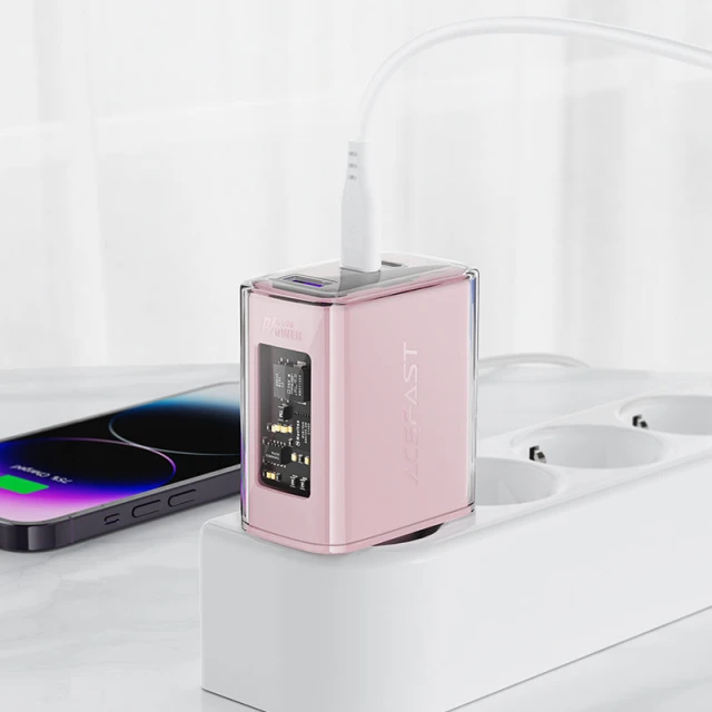 Мережевий зарядний пристрій Acefast A45 65W 2xUSB-C | USB-A Purple Alfalfa (A45-purple)