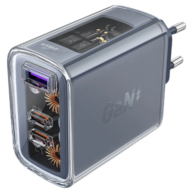 Мережевий зарядний пристрій Acefast A45 65W 2xUSB-C | USB-A Mountain Mist (A45-mist)
