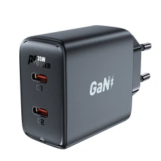 Мережевий зарядний пристрій Acefast A49 35W 2xUSB-C Black (A49)