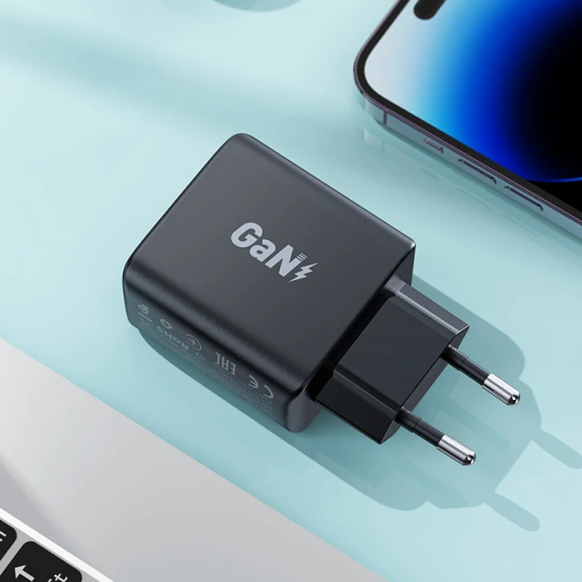 Мережевий зарядний пристрій Acefast A49 35W 2xUSB-C Black (A49)