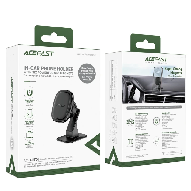 Автодержатель Acefast D35 магнитный на торпеду Black (6974316282327)