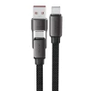 Кабель Acefast C13-04 USB-C - USB-A / USB-C 480Mb/s 3A 1.2m Black (6974316282334)