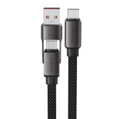 Кабель Acefast C13-04 USB-C - USB-A / USB-C 480Mb/s 3A 1.2m Black (6974316282334)