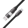 Кабель Acefast C13-04 USB-C - USB-A / USB-C 480Mb/s 3A 1.2m Black (6974316282334)