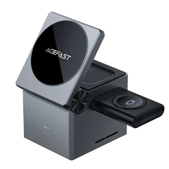 Зарядка бездротова Acefast E18 Rubik's Cube 3 в 1 Black (6974316282884)