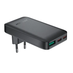 Зарядний пристрій Acefast A100 65W GaN 2 USB-C + USB-A Black (6974316283492)
