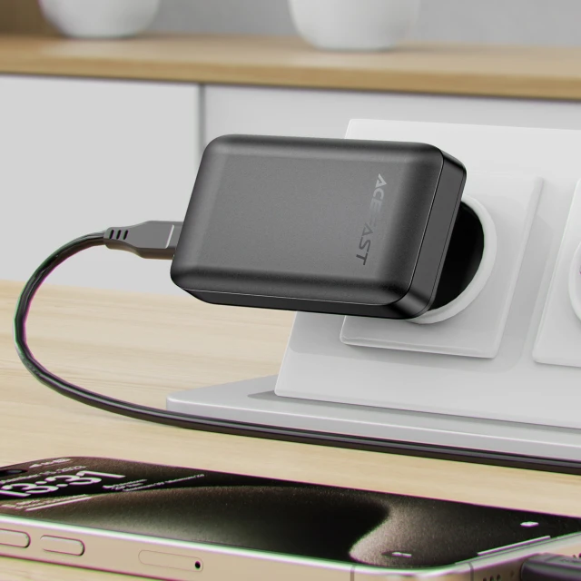 Зарядний пристрій Acefast A100 65W GaN 2 USB-C + USB-A Black (6974316283492)