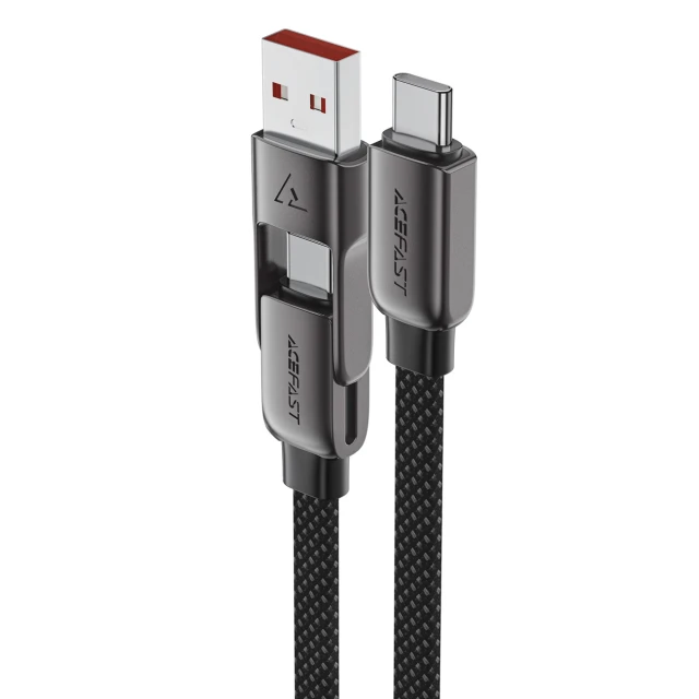 Кабель Acefast C13-05 USB-C - USB-A / USB-C 480Mb/s 3A 0.2m Black (6974316283539)