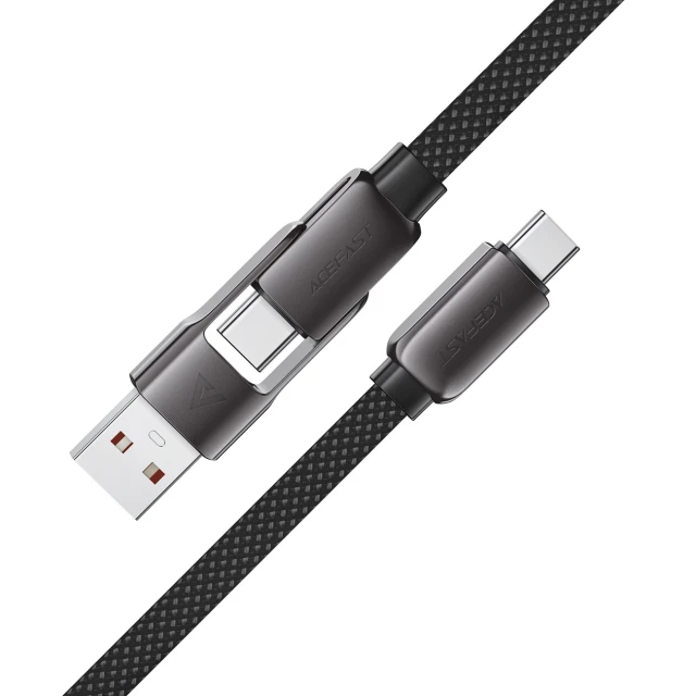 Кабель Acefast C13-05 USB-C - USB-A / USB-C 480Mb/s 3A 0.2m Black (6974316283539)