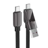 Кабель Acefast C13-05 USB-C - USB-A / USB-C 480Mb/s 3A 0.2m Black (6974316283539)